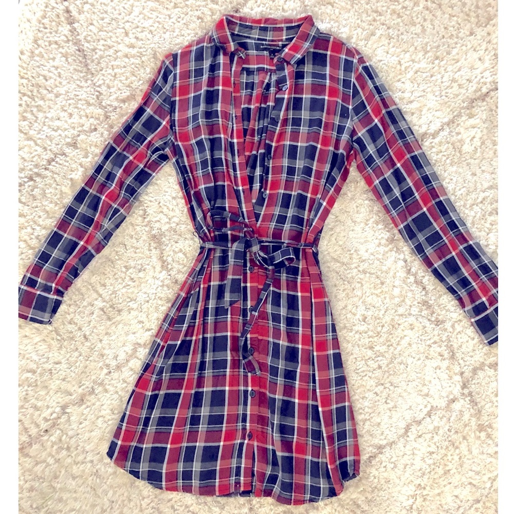 Banana Republic Plaid button down dress